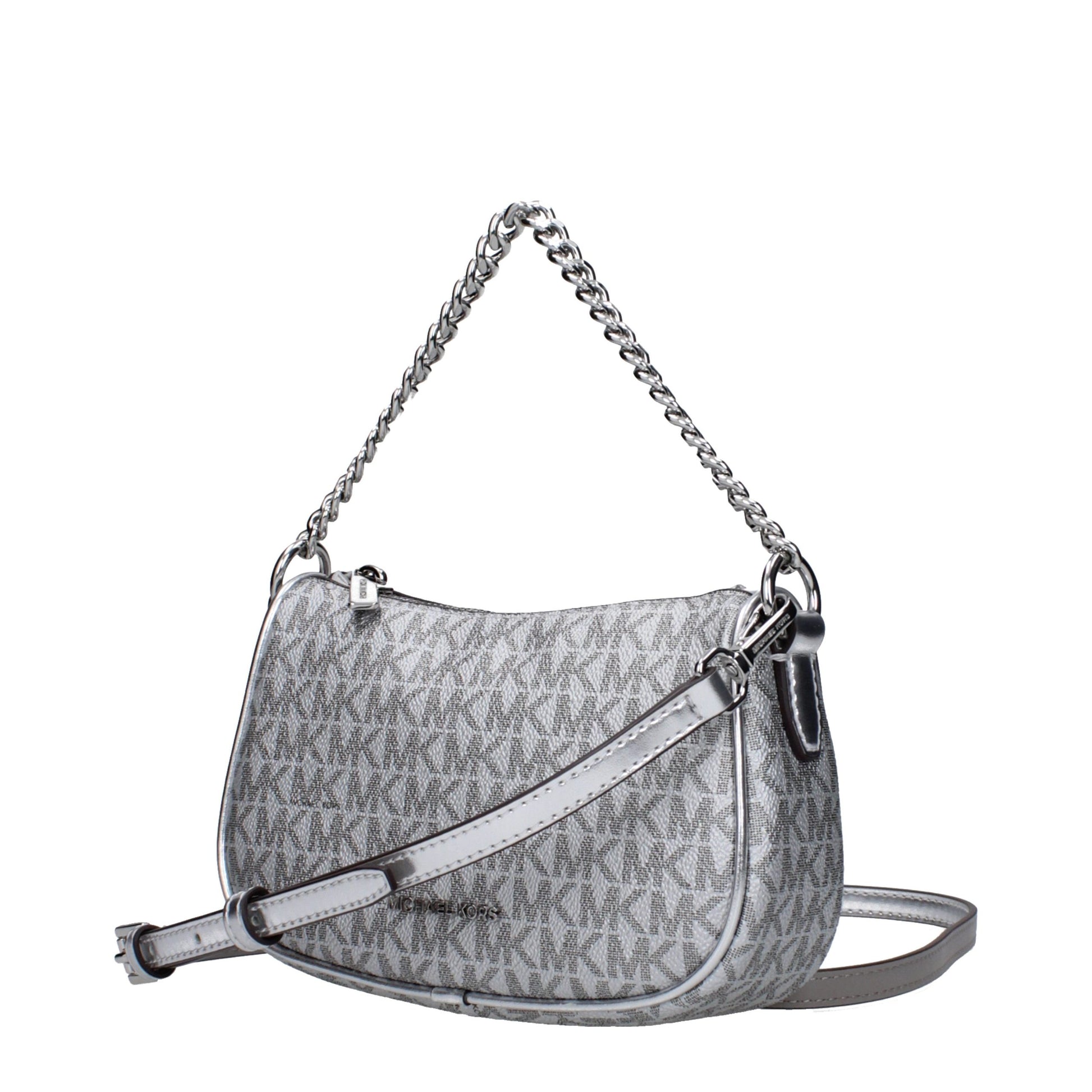 Handbag by Michael Kors for women in fabric gray & silver features a refined silhouette, showcasing a secure , organized , and versatile adjustable-strap for a refined finish.