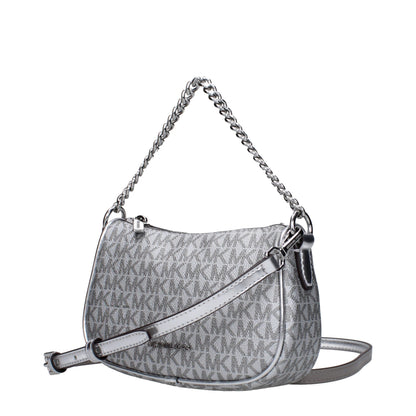 Handbag by Michael Kors for women in fabric gray & silver features a refined silhouette, showcasing a secure , organized , and versatile adjustable-strap for a refined finish.