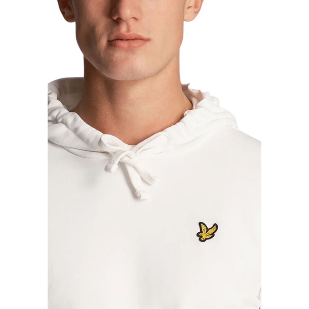 Hooded Hoodie by Lyle & Scott for men in cotton white features a slouchy chic silhouette, detailed with a slouchy chic and a signature hooded neckline for an elevated aesthetic.
