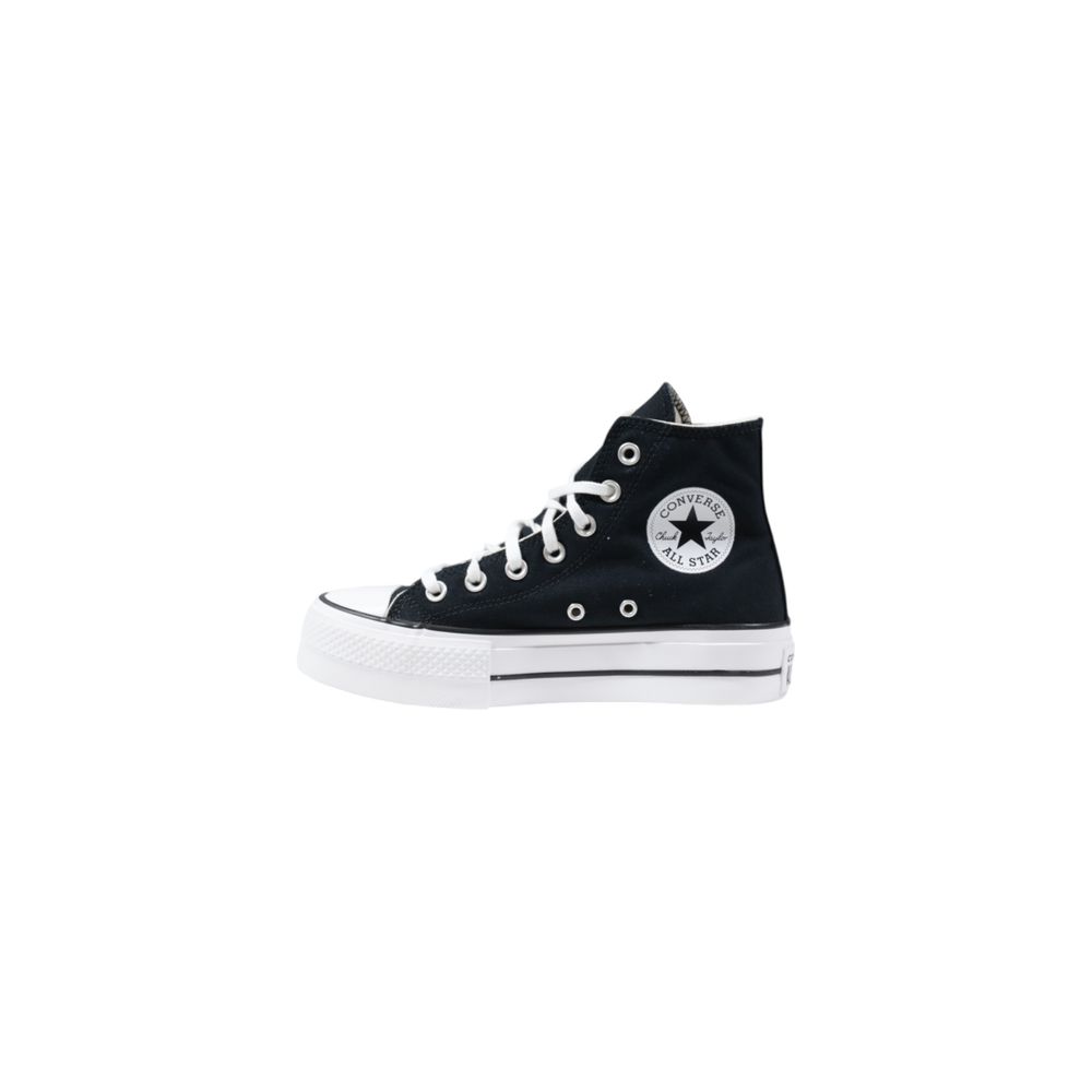 Sneakers by Converse for women in polyester black presents a sumptuous silhouette, artfully capturing the essence of the Women's High-Top Casual Polyester Sneakers with its sumptuous high-top casual style design.