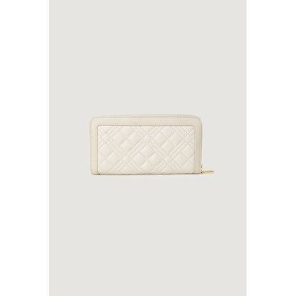 Wallet by Love Moschino for women in polyethylene & polyurethane beige, gold & signature showcases a refined silhouette, artfully capturing the essence of the refined Polyethylene & Polyurethane Wallet design with functional compact-design.