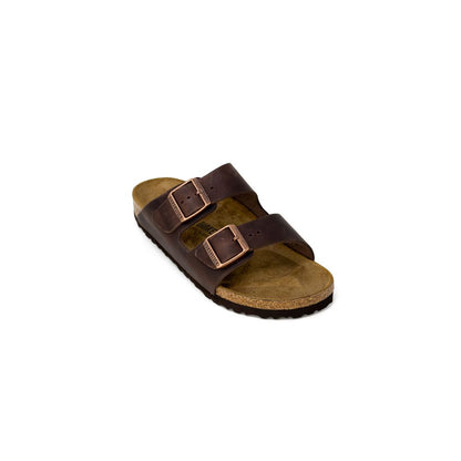 Birkenstock Women's Synthetic Suede Leather Slider Slippers - Brown