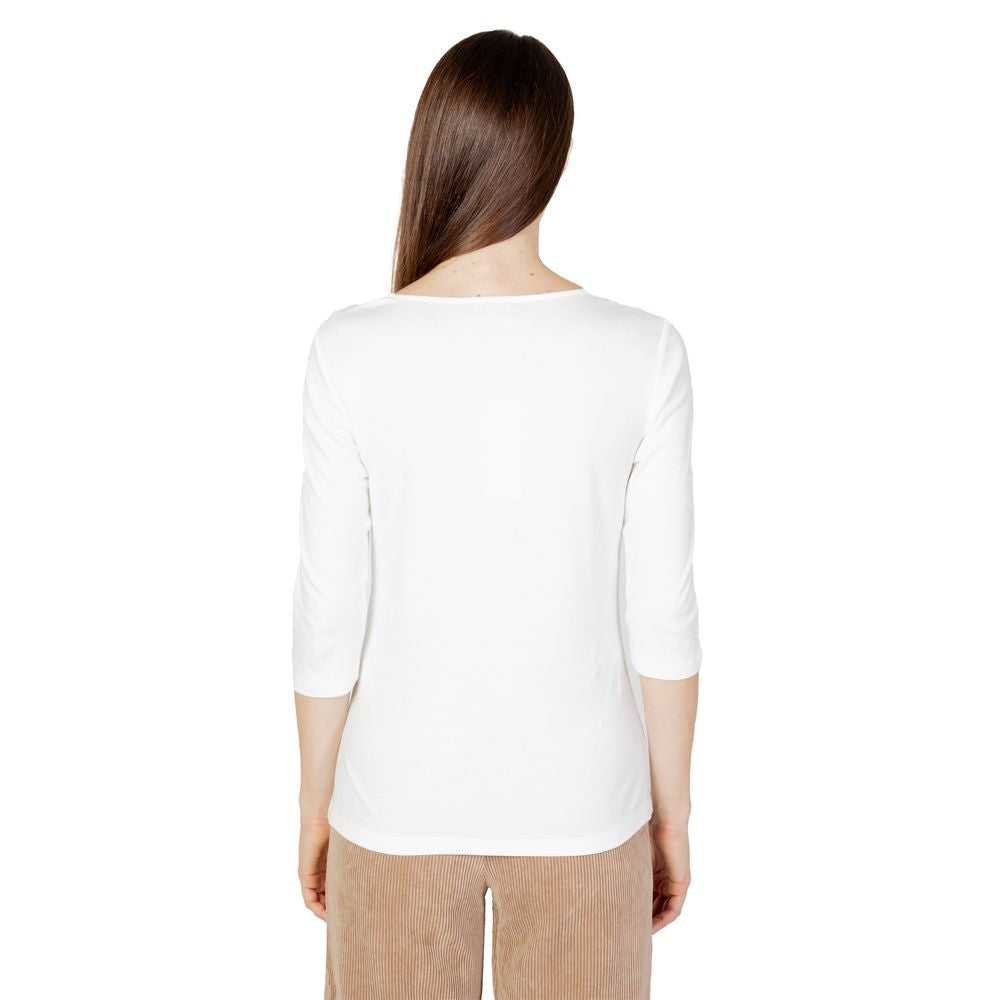 T-Shirt by Street One for women in modal & cotton cream showcases a chic silhouette, artfully detailed with a chic round neckline and for a chic finish.