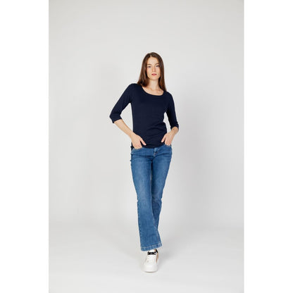 T-Shirt by Street One for women in modal & cotton blue features a plush silhouette, showcasing a sophisticated and for a truly plush finish.