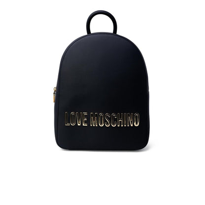 Love Moschino Polyethylene Leather Backpack - Black Gold