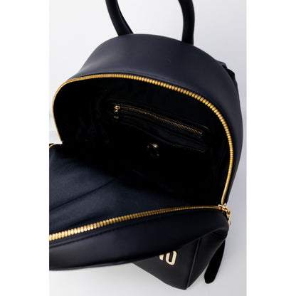 Love Moschino Polyethylene Leather Backpack - Black Gold