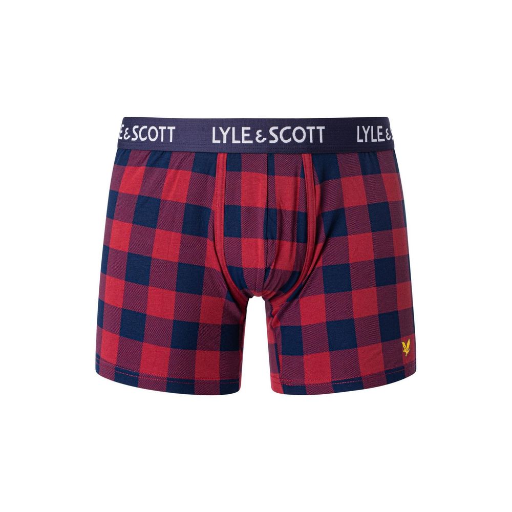Underwear Boxer Shorts by Lyle & Scott for men in stretch cotton bordeaux & checked presents a nuanced silhouette from the Men's Stretch Cotton Underwear Boxer Shorts collection, emphasizing a nuanced fit with [Mens Bottoms] details.