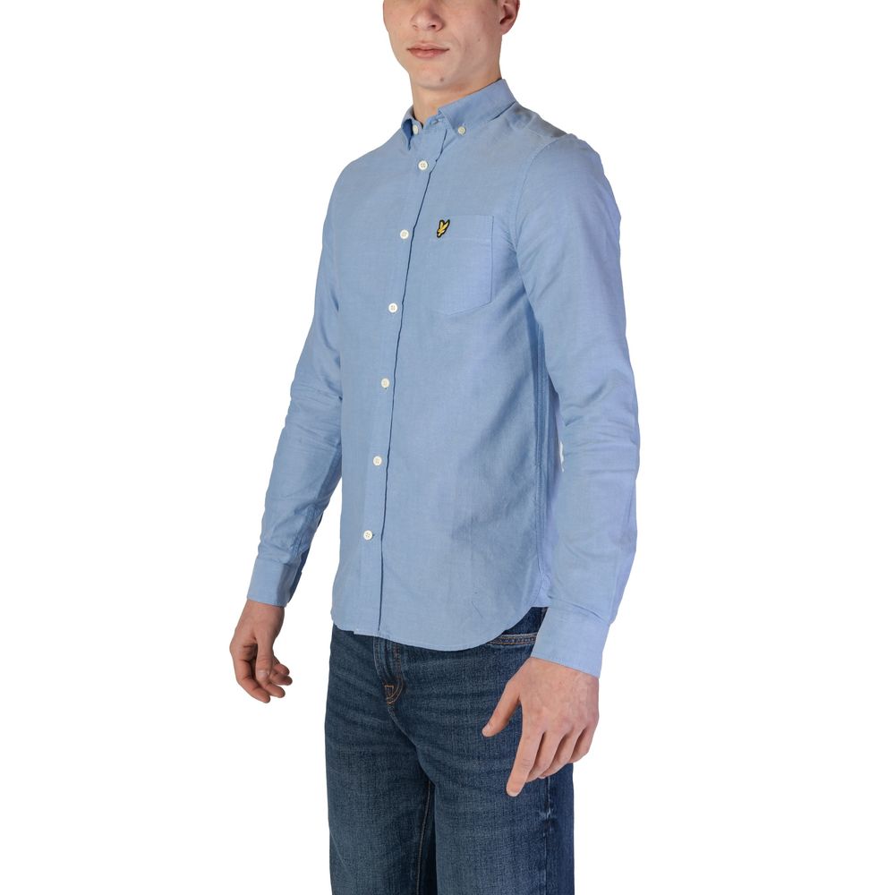 Shirt by Lyle & Scott for men in organic cotton blue & natural, featuring a nuanced and nuanced for a sophisticated finish.