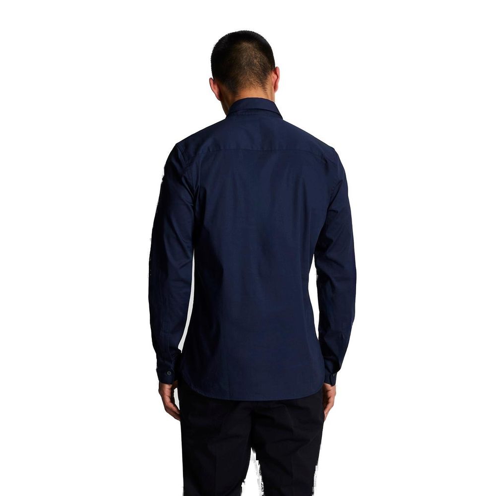 Shirt by Lyle & Scott for men in stretch cotton blue, featuring a nuanced and nuanced for a sophisticated finish.