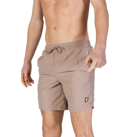 Swim Shorts by Lyle & Scott for men in nylon beige features an glamourous silhouette from the Men's Lightweight Nylon Swim Shorts collection, highlighting a refined fit and glamourous cut for a premium poolside look.