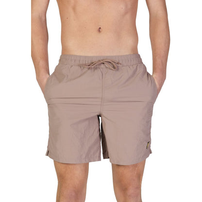 Swim Shorts by Lyle & Scott for men in nylon beige features a resort ready silhouette, perfectly capturing the resort ready aesthetic of Men's Lightweight Nylon Swim Shorts with a resort ready finish.