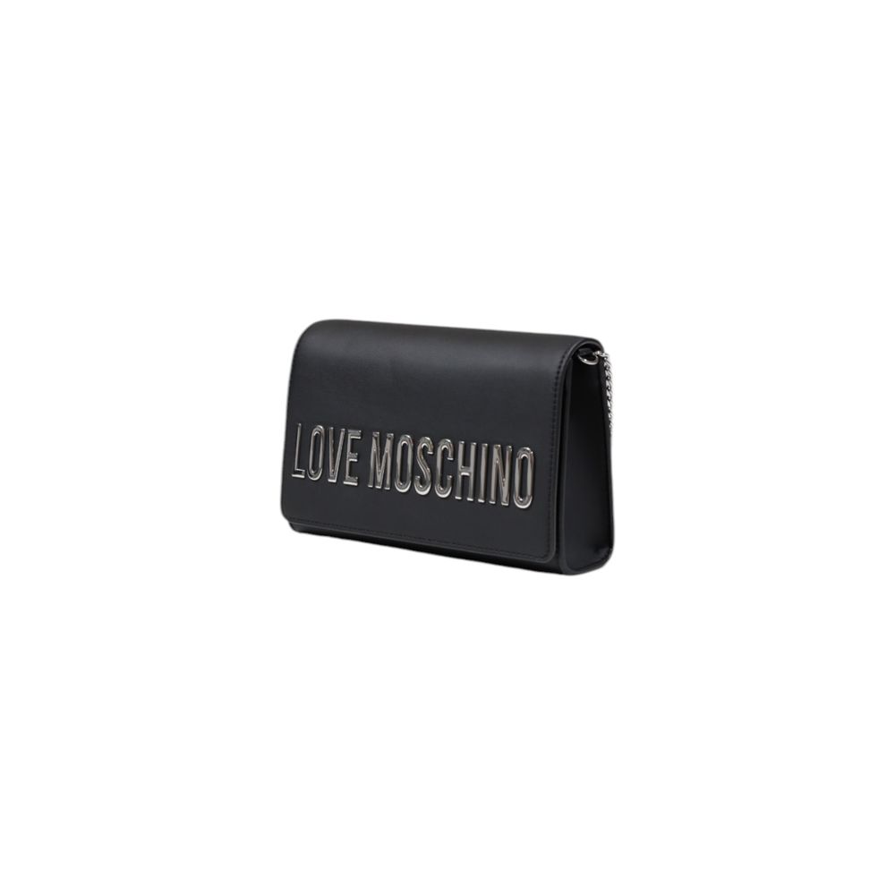 Small Flap Handbag by Love Moschino for women in polyethylene & polyurethane black features a refined silhouette, showcasing a secure flap, organized , and versatile for a refined finish.