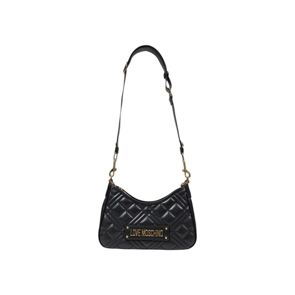 Small Quilted Evening Handbag by Love Moschino for women in polyethylene & polyurethane black & gold features a refined silhouette, showcasing a secure , organized , and versatile for a refined finish.