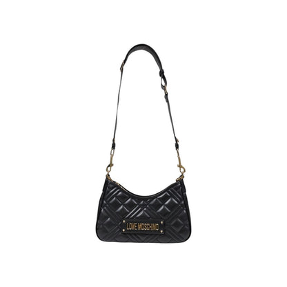 Small Quilted Evening Handbag by Love Moschino for women in polyethylene & polyurethane black & gold features a refined silhouette, showcasing a secure , organized , and versatile for a refined finish.