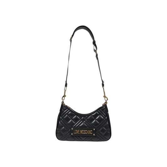 Small Quilted Evening Handbag by Love Moschino for women in polyethylene & polyurethane black & gold features a refined silhouette, showcasing a secure , organized , and versatile for a refined finish.