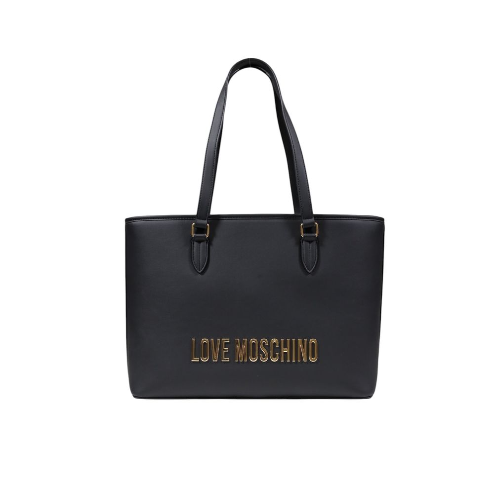 Large Handbag by Love Moschino for women in polyethylene & polyurethane bicolour & gold presents a ornamental silhouette, showcasing a secure , ample , and versatile handle for a ornamental finish.