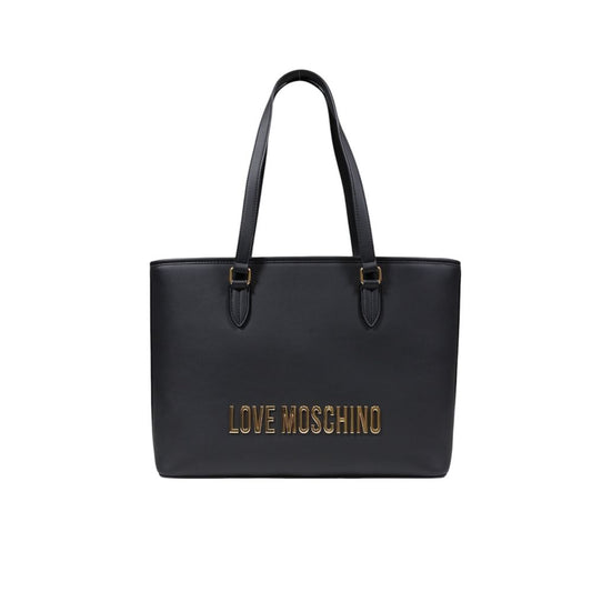 Large Handbag by Love Moschino for women in polyethylene & polyurethane bicolour & gold presents a ornamental silhouette, showcasing a secure , ample , and versatile handle for a ornamental finish.