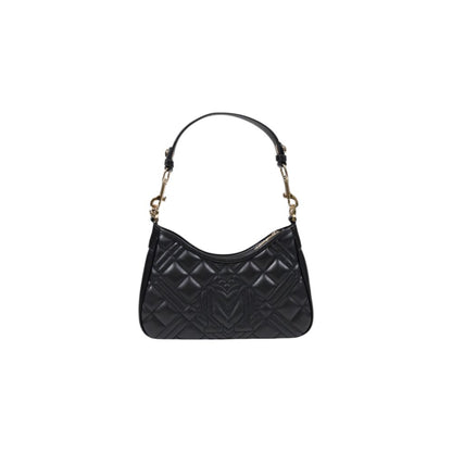 Small Quilted Evening Handbag by Love Moschino for women in polyethylene & polyurethane black & gold features a signature silhouette, showcasing a secure and signature with versatile for a sophisticated look.