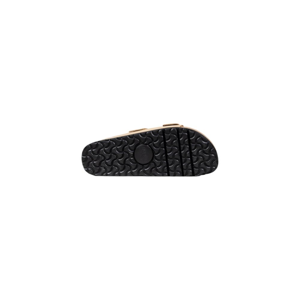 Platform Sandals by Birkenstock for women in synthetic textile & metal beige features an statuesque Women's Lightweight Synthetic Textile & Metal Platform Sandals silhouette with a refined platform and elegant .
