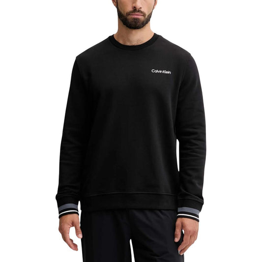 Activewear Sweatshirt by Calvin Klein Sport for men in cotton polyester black features an streamlined silhouette, showcasing the streamlined and with functional for a premium, athletic look.