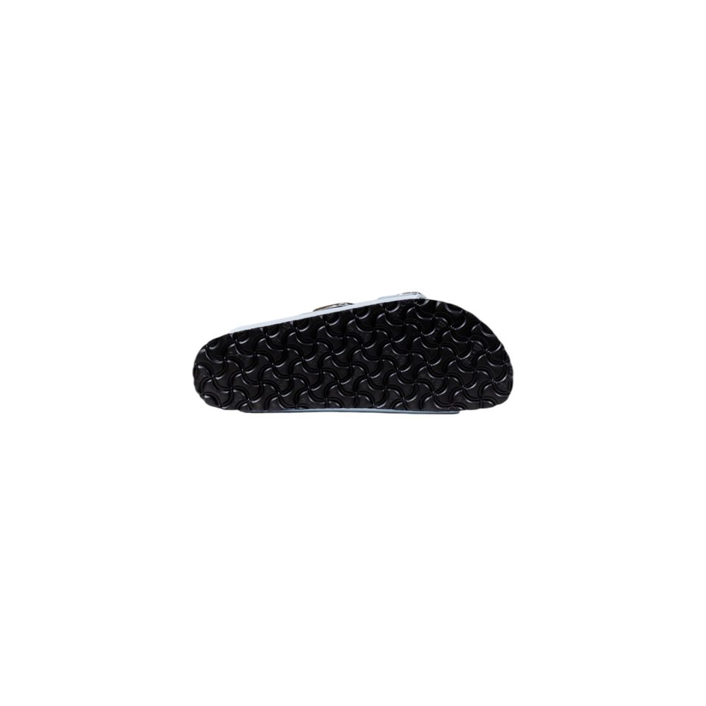 Slippers by Birkenstock for women in leather & cork and blue presents a sculptural silhouette as Women's Leather & Cork Slippers, featuring a sculptural and a sculptural for refined comfort.