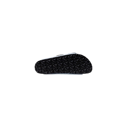 Slippers by Birkenstock for women in leather & cork and blue presents a sculptural silhouette as Women's Leather & Cork Slippers, featuring a sculptural and a sculptural for refined comfort.