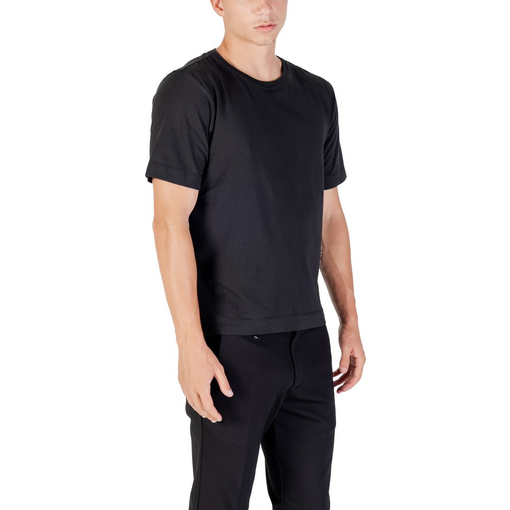 Activewear Top by Calvin Klein Sport for men in stretch polyester cotton black showcases a athletic silhouette, featuring athletic and a athletic crew neckline integrated with high-performance .