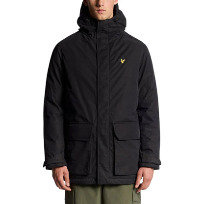 Lyle & Scott Men's Thermal Stretch Polyester Hooded Parka - Black