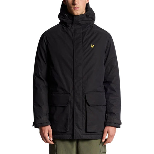 Lyle & Scott Men's Thermal Stretch Polyester Hooded Parka - Black