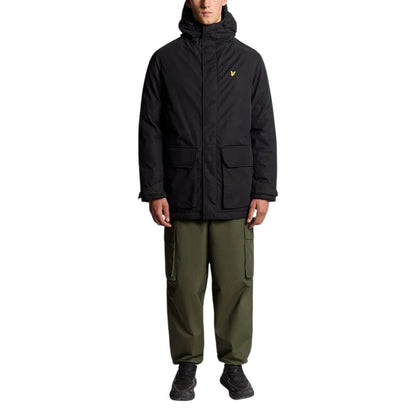 Lyle & Scott Men's Thermal Stretch Polyester Hooded Parka - Black