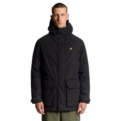 Lyle & Scott Men's Thermal Stretch Polyester Hooded Parka - Black
