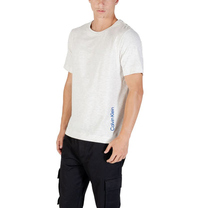 T-Shirt by Calvin Klein Sport for men in stretch polyester cotton gray features a plush silhouette, showcasing a sophisticated and for a truly plush finish.