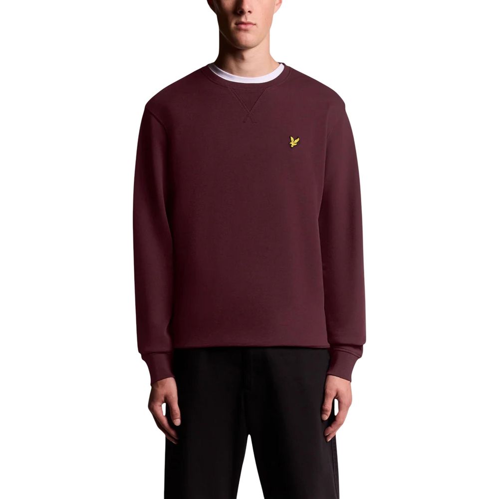 Lyle & Scott Men's Crew-Neck Cotton Activewear Sweatshirt - Bordeaux