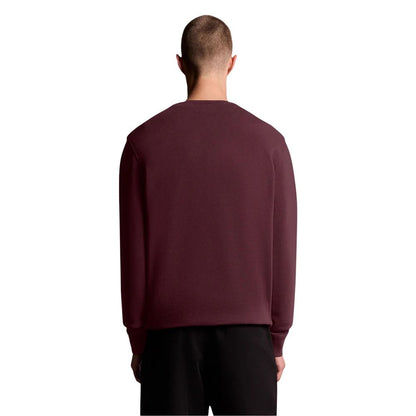 Lyle & Scott Men's Crew-Neck Cotton Activewear Sweatshirt - Bordeaux
