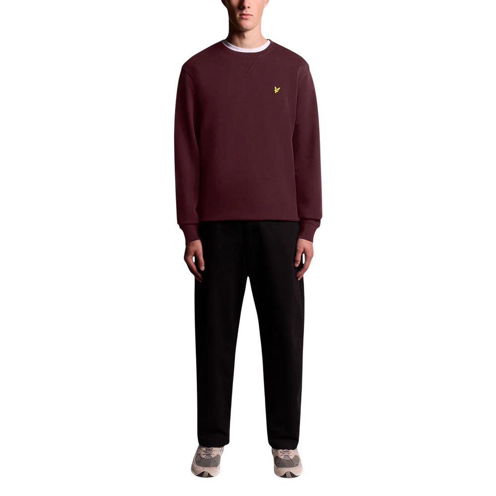 Lyle & Scott Men's Crew-Neck Cotton Activewear Sweatshirt - Bordeaux