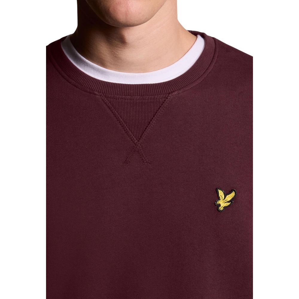 Lyle & Scott Men's Crew-Neck Cotton Activewear Sweatshirt - Bordeaux