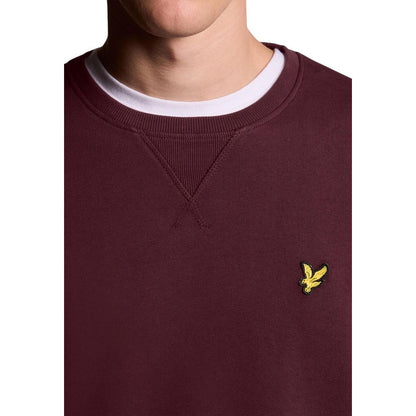 Lyle & Scott Men's Crew-Neck Cotton Activewear Sweatshirt - Bordeaux