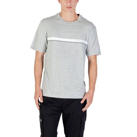 T-Shirt by Calvin Klein Sport for men in stretch polyester cotton gray features a plush silhouette, showcasing a sophisticated and for a truly plush finish.