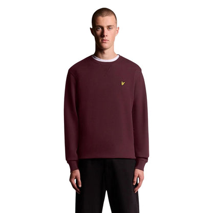 Lyle & Scott Men's Crew-Neck Cotton Activewear Sweatshirt - Bordeaux