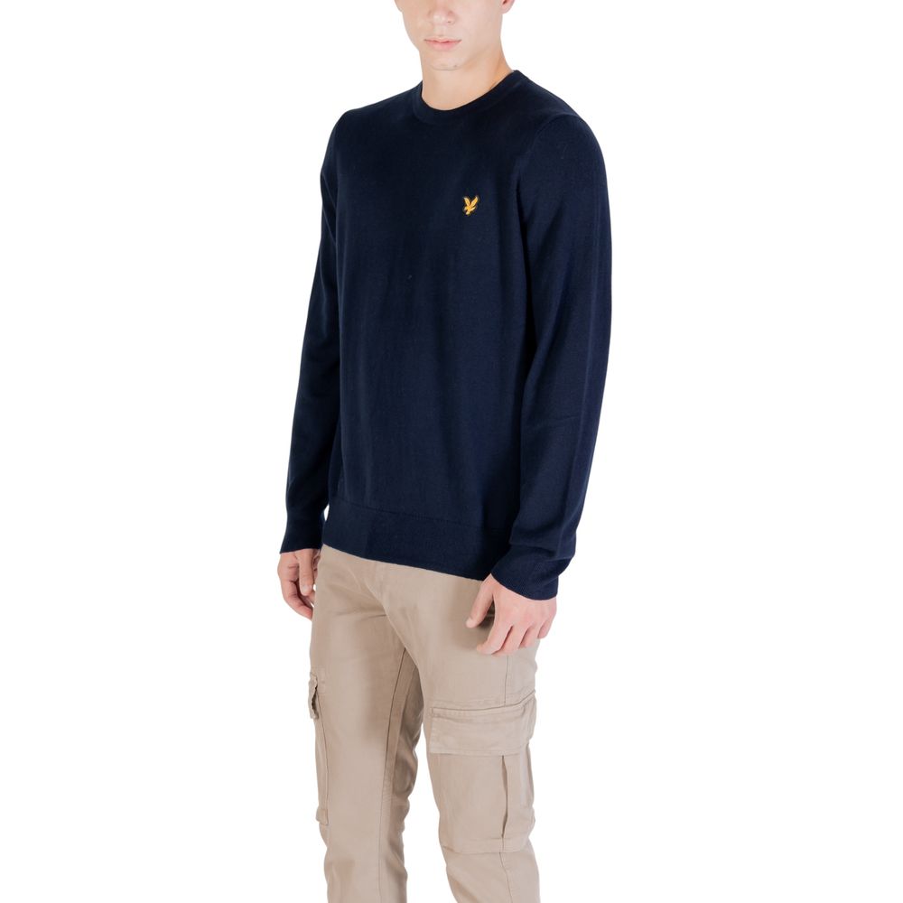 Lyle & Scott Men's Crew-Neck Cotton Merino Wool Sweatshirt - Blue