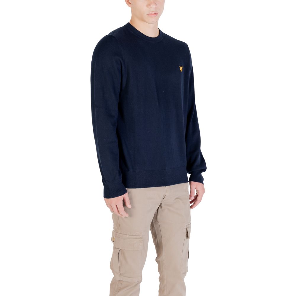 Lyle & Scott Men's Crew-Neck Cotton Merino Wool Sweatshirt - Blue