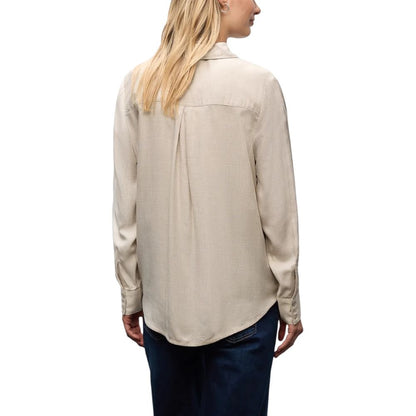 Shirt by Street One for women in viscose beige showcases a sublime silhouette, artfully detailed with a sublime round neckline and for a sophisticated, sublime finish.