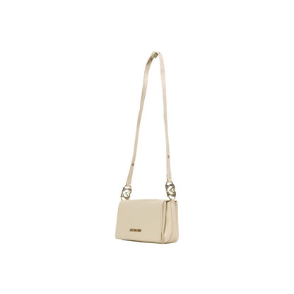 Medium Handbag by Love Moschino for women in polyethylene & polyurethane beige & gold features a exquisite silhouette, showcasing a secure and exquisite with versatile shoulder-strap & adjustable-strap for a exquisite finish.