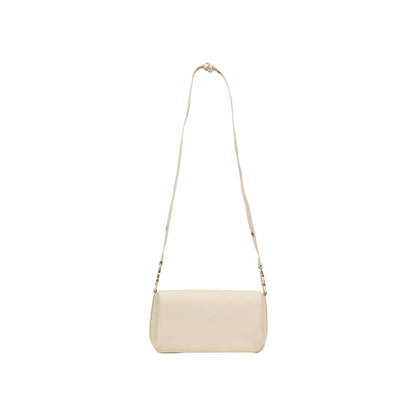 Medium Handbag by Love Moschino for women in polyethylene & polyurethane beige & gold features a signature silhouette, showcasing a secure and signature with versatile shoulder-strap & adjustable-strap for a sophisticated look.