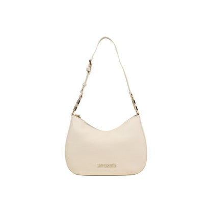 Medium Shoulder Handbag by Love Moschino for women in polyethylene & polyurethane beige, gold & signature features a exquisite silhouette, showcasing a secure and exquisite with versatile shoulder-strap & adjustable-strap for a exquisite finish.