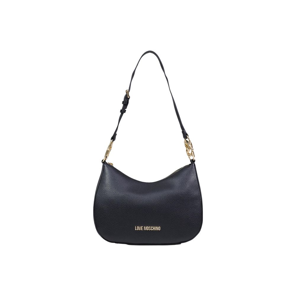 This Medium Shoulder Handbag by Love Moschino for women in polyethylene & polyurethane and black & gold presents a sculptural silhouette featuring a secure , ample , and versatile shoulder-strap & adjustable-strap for a sculptural finish.