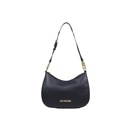 This Medium Shoulder Handbag by Love Moschino for women in polyethylene & polyurethane and black & gold presents a sculptural silhouette featuring a secure , ample , and versatile shoulder-strap & adjustable-strap for a sculptural finish.