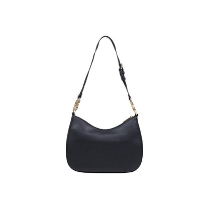 This Medium Shoulder Handbag by Love Moschino for women in polyethylene & polyurethane and black & gold presents a sculptural silhouette featuring a secure , ample , and versatile shoulder-strap & adjustable-strap for a sculptural finish.