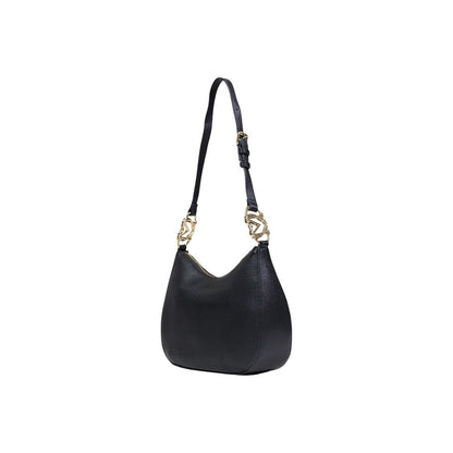 Medium Shoulder Handbag by Love Moschino for women in polyethylene & polyurethane black & gold features a exquisite silhouette, showcasing a secure and exquisite with versatile shoulder-strap & adjustable-strap for a exquisite finish.