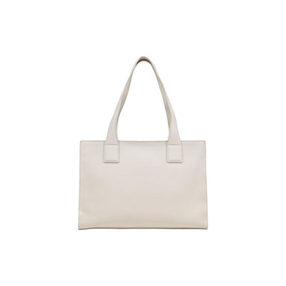 Large Shoulder Handbag by Love Moschino for women in polyethylene & polyurethane beige features a refined silhouette, showcasing a secure , organized , and versatile shoulder-strap & handle for a refined finish.